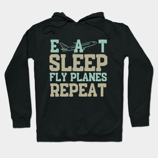 Vintage Eat Sleep Fly Planes Repeat Steward Flight Attendan Hoodie by click2print